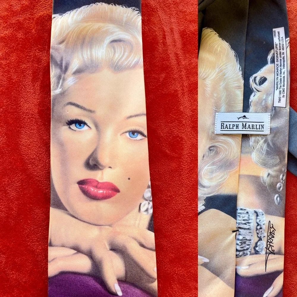 RALPH MARLIN Wearable Art MARILYN MONROE Necktie Made in USA